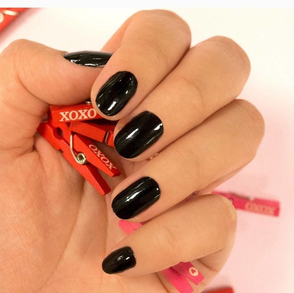 NWT color street nail wraps manicure midnight in manhattan solid black goth d